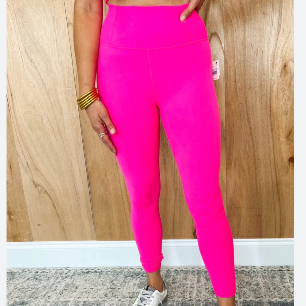 NEW Free People Movement x The Class Happiness Runs Ribbed Leggings in Hot Pink